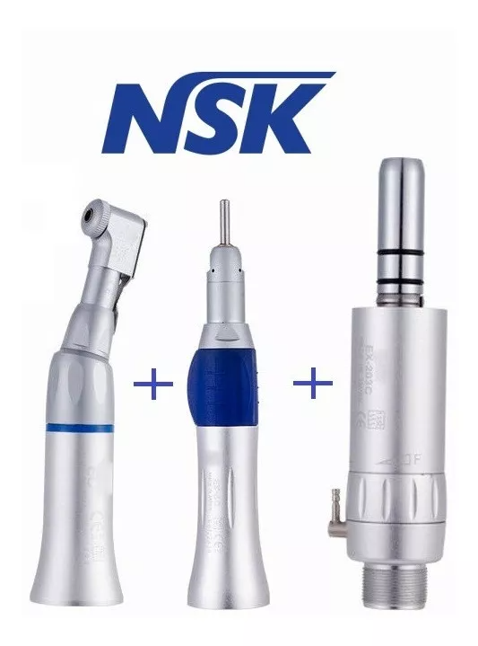 kit academico odontologico nsk com contra angulo, micromotor, peça reta