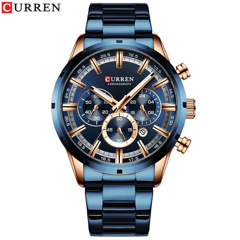 Relógio Curren 8355 Masculino Pulseira de Aço à prova d'água - Oferta Válida Apenas Hoje