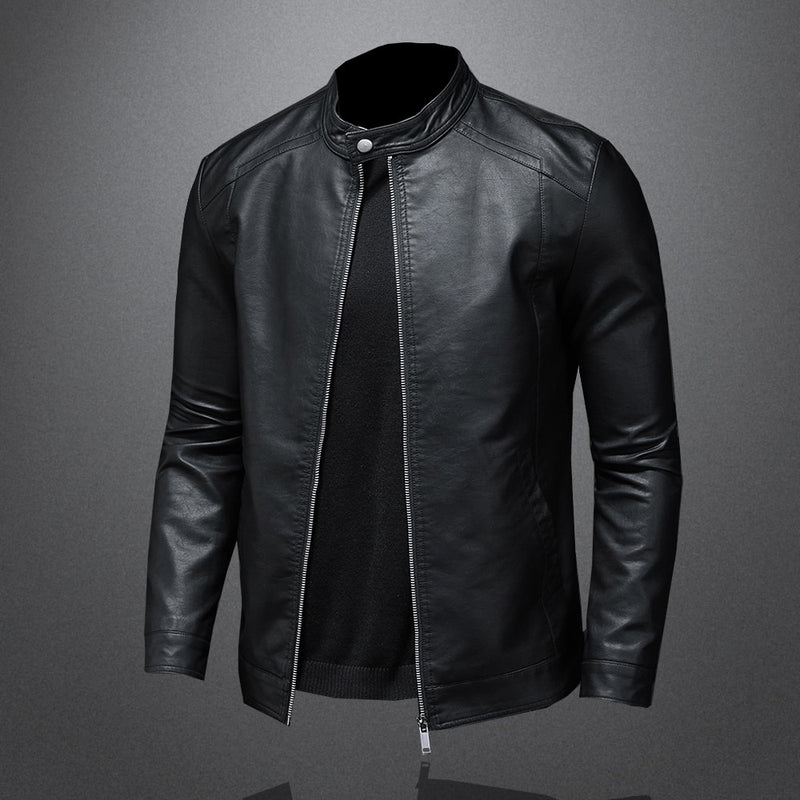 jaqueta de couro masculina matrix preta