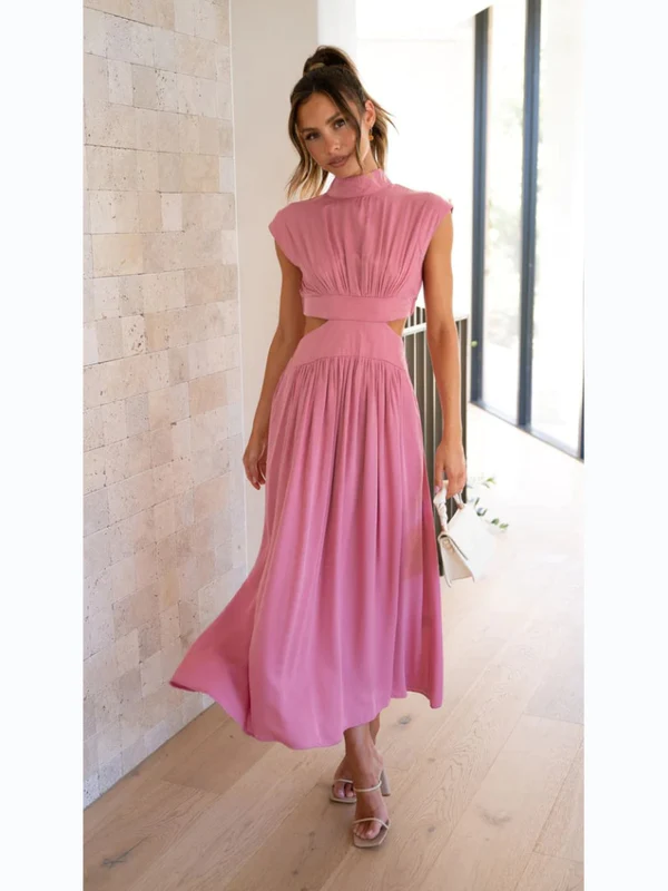 Vestido Longo Dominique estilo 2 em 1 rosa