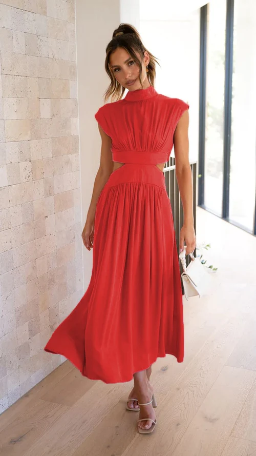 Vestido Longo Dominique estilo 2 em 1 vermelho