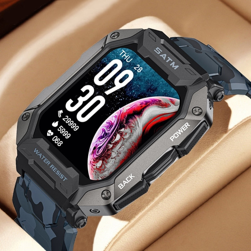 smartwatch max rock ultra preto com pulseira militar