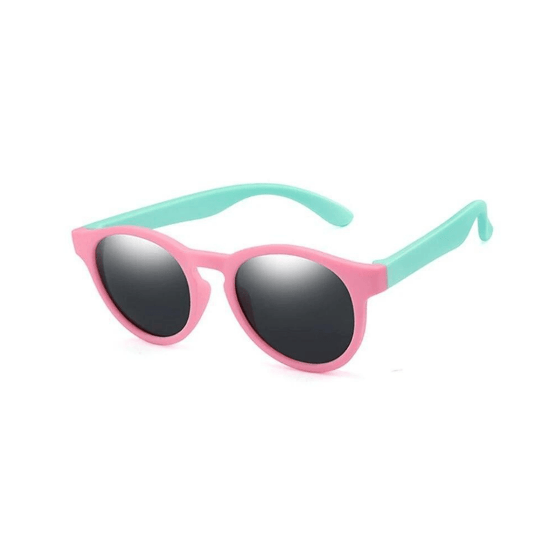 Óculos de sol infantil flexível kids wayfarer rosa e azul